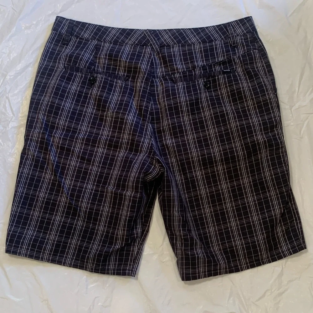 Hurley Men’s Black Plaid Shorts Size 34 Inseam 10”